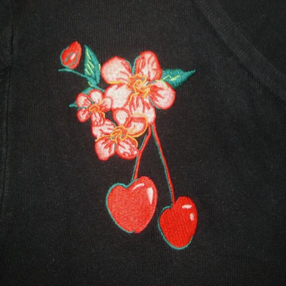NEW Voodoo Vixen Embroidered Cherry Blossom Retro Cardigan Sweater Tag Size 4XL - Picture 7 of 8